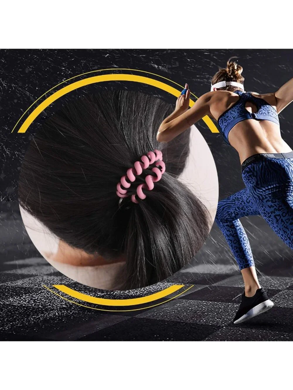6PCS Stretchable Wristbands & Keychains - Flexible Spiral Coil for Gym, Pool, ID
